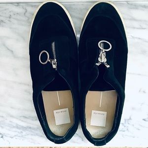Dolce Vita Black Suede Zip Sneakers 9